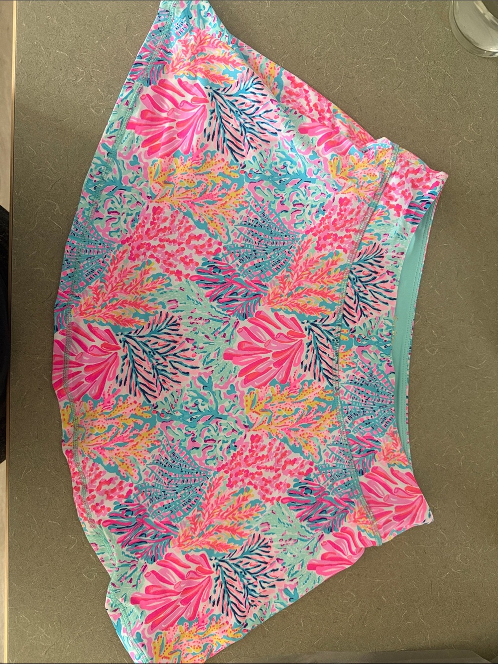 Women’s Floral Aqua & Pink Athletic Skort